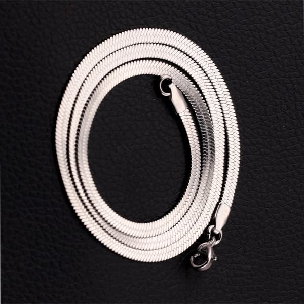 INF Flat Snake Chain Necklace, 5mm kjede i rustfritt stål