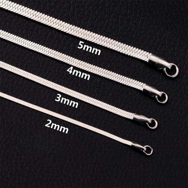 INF Flat Snake Chain Necklace, 5mm kjede i rustfritt stål