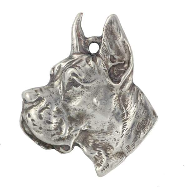 Great Dane I - halsband med hund, silverpläterat hänge för en hundfantast, unika Art-Dog smycken