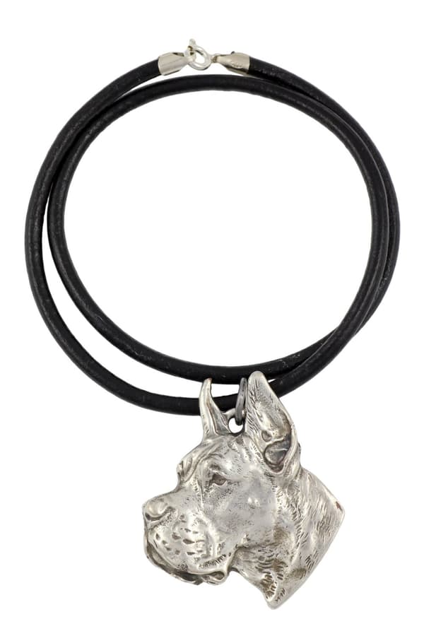 Great Dane I - halsband med hund, silverpläterat hänge för en hundfantast, unika Art-Dog smycken