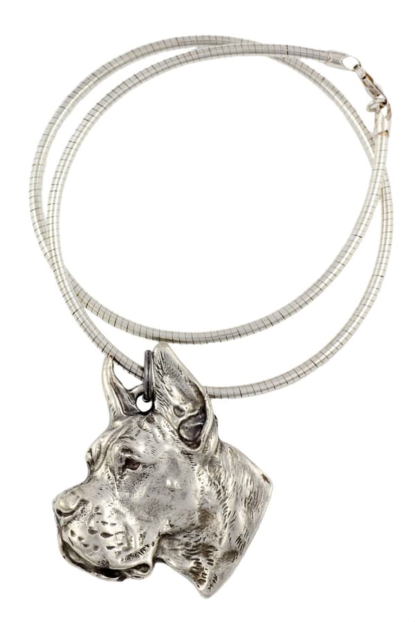 Great Dane I - ett halsband med en hund, unika smycken för en hundfantast, ett unikt hänge på en orm av Art-Dog