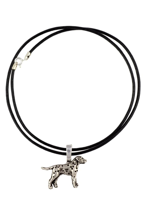 Dalmatian, Dalmatian Pointer - halsband med en hund, silverpläterat hänge för en hundälskare, subtila smycken från Art-Dog