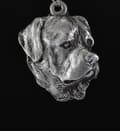 Miniatyrbild 3 av 7: Rottweiler I - halsband med hund, silverpläterat hänge för en hundfantast, unika Art-Dog smycken