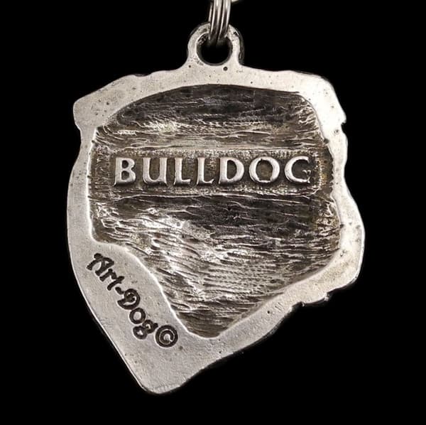 Engelsk Bulldog, Bulldog I - halsband med hund, silverpläterat hänge för en hundfantast, unika Art-Dog-smycken