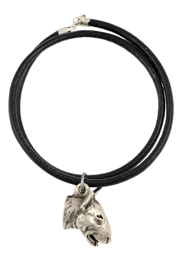 Bullterrieri, Bullterrieri I - kaulakoru koiralla, hopeoitu riipus koirafanille, ainutlaatuiset Art-Dog korut