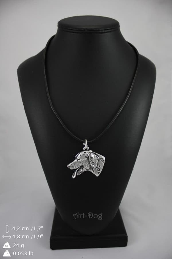 Dalmatian, Dalmatian Pointer - halsband med en hund, silverpläterat hänge för en hundfantast, unika Art-Dog-smycken
