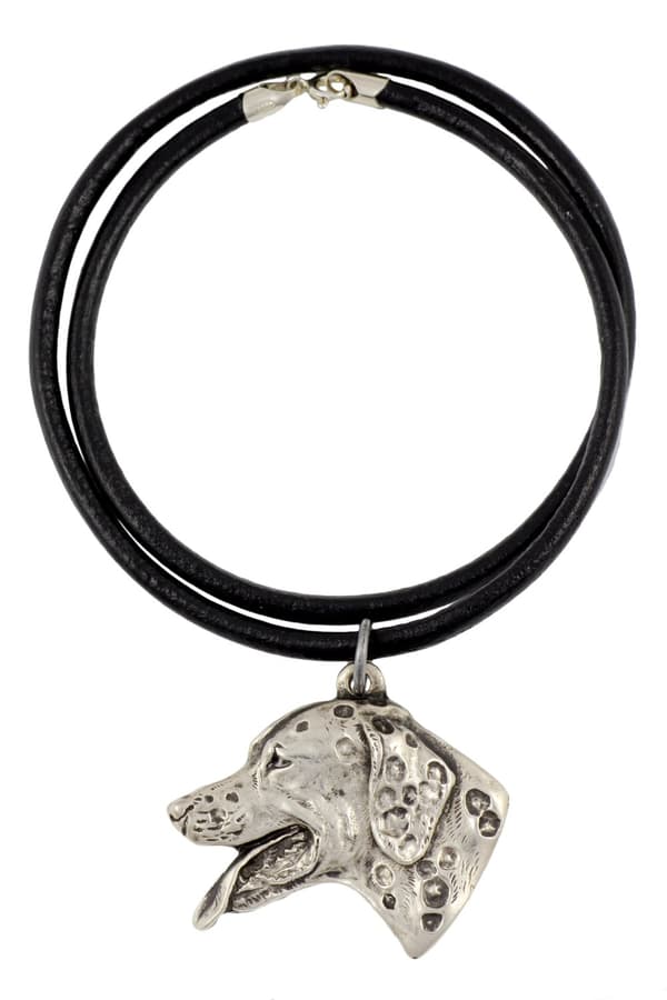 Dalmatian, Dalmatian Pointer - halsband med en hund, silverpläterat hänge för en hundfantast, unika Art-Dog-smycken