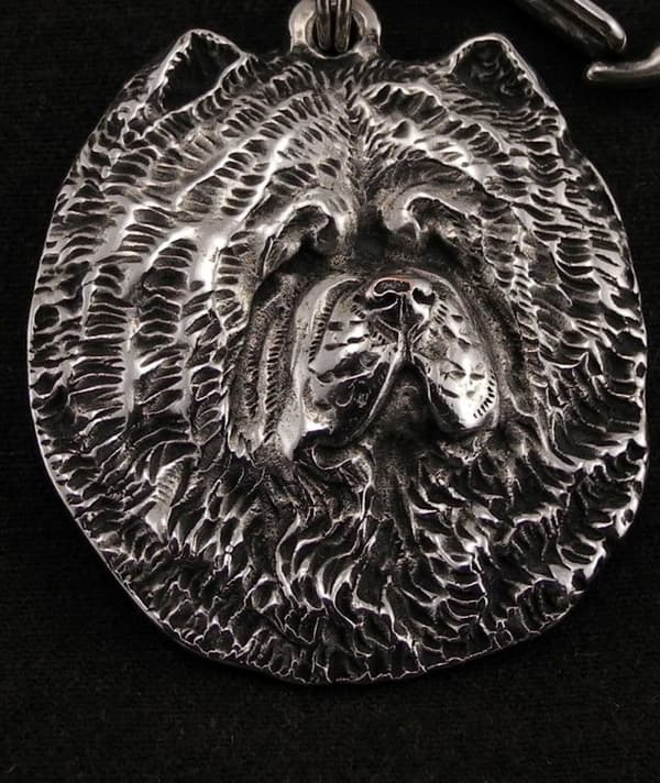 Chow Chow - halsband med en hund, silverpläterat hänge för en hundfantast, unika Art-Dog-smycken
