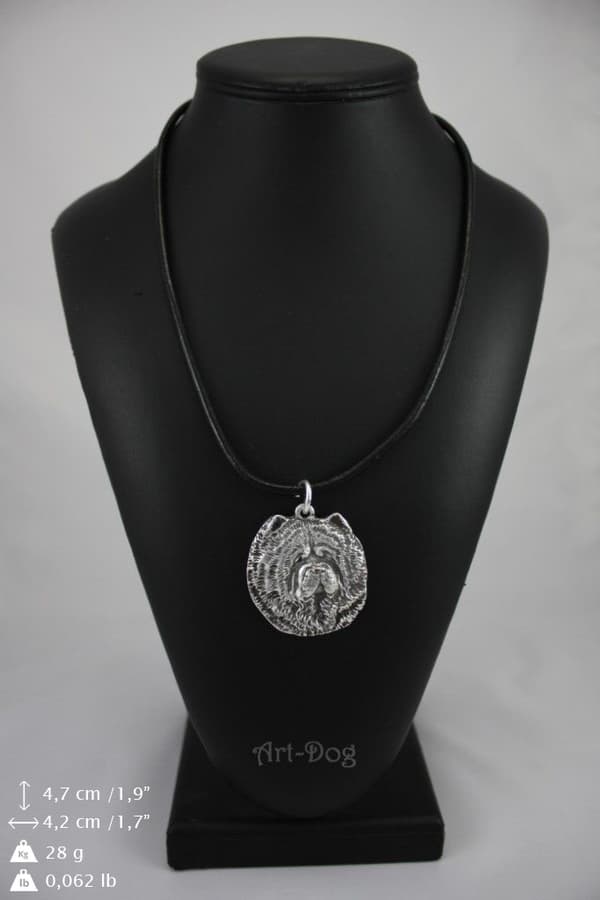 Chow Chow - halsband med en hund, silverpläterat hänge för en hundfantast, unika Art-Dog-smycken