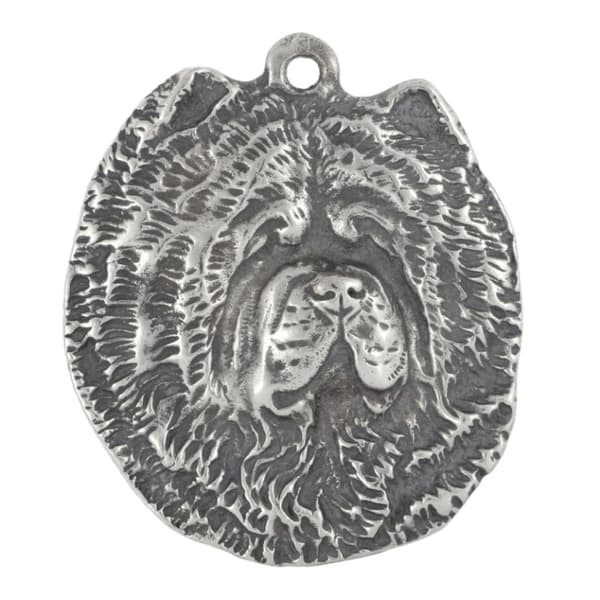 Chow Chow - halsband med en hund, silverpläterat hänge för en hundfantast, unika Art-Dog-smycken