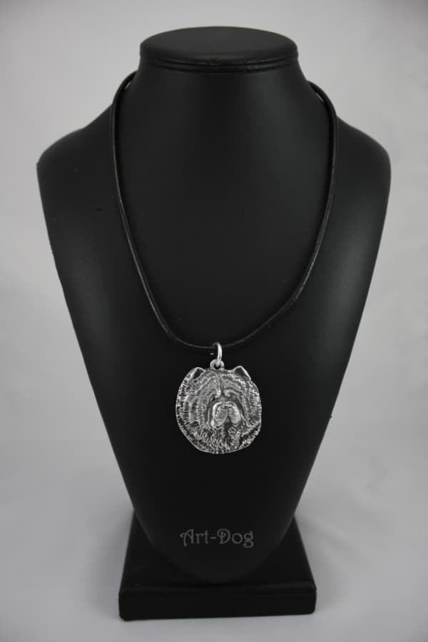 Chow Chow - halsband med en hund, silverpläterat hänge för en hundfantast, unika Art-Dog-smycken
