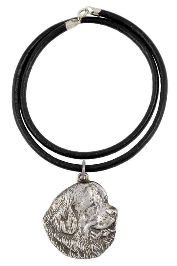 Newfoundland, Newfoundland, Wodołaz - halsband med en hund, silverpläterat hänge för en hundfantast, unika Art-Dog-smycken