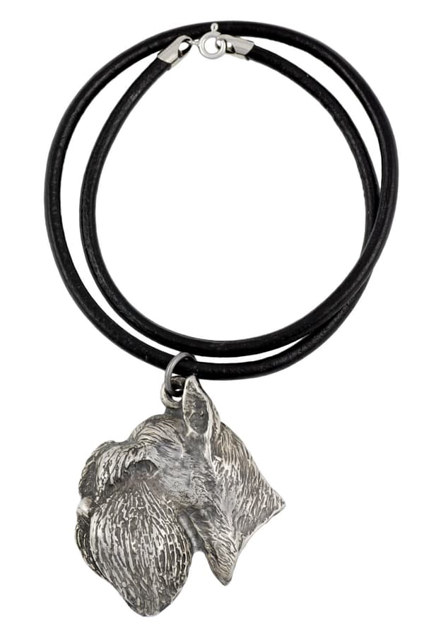 Schnauzer, Schnauzer - halsband med en hund, silverpläterat hänge för en hundfantast, unika Art-Dog smycken