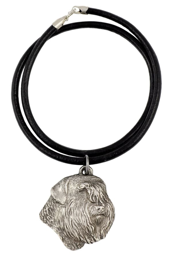 Bouvier des Flandres - kaulakoru koiralla, hopeoitu riipus koirafanille, ainutlaatuiset Art-Dog-korut