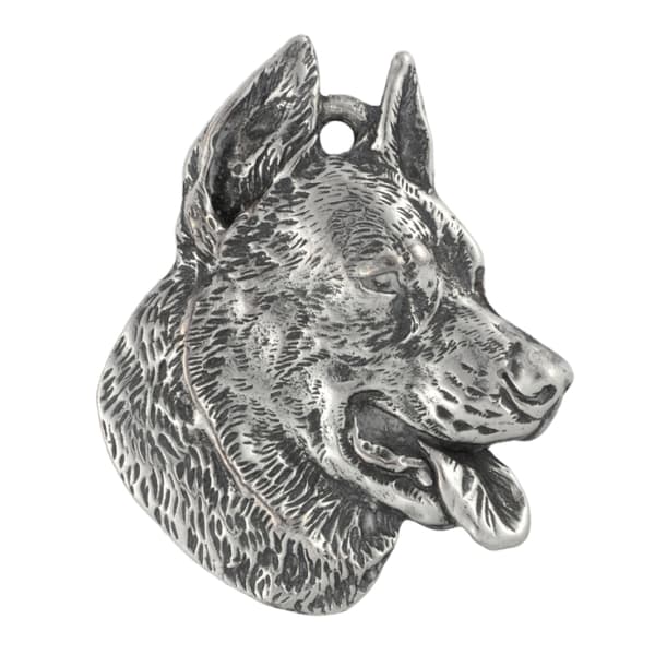 Schäfer, Alsace - halsband med en hund, silverpläterat hänge för en hundfantast, unika Art-Dog-smycken