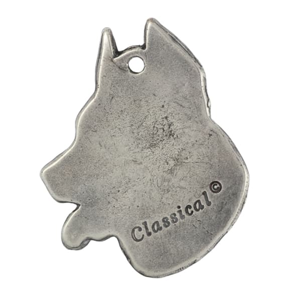 Schäfer, Alsace - halsband med en hund, silverpläterat hänge för en hundfantast, unika Art-Dog-smycken