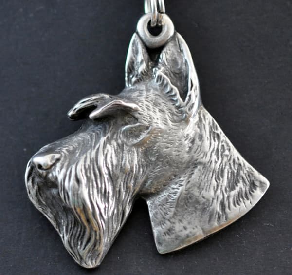 Scottish Terrier, Aberdeen Terrier I - halsband med hund, silverpläterat hänge för en hundfantast, unika Art-Dog-smycken
