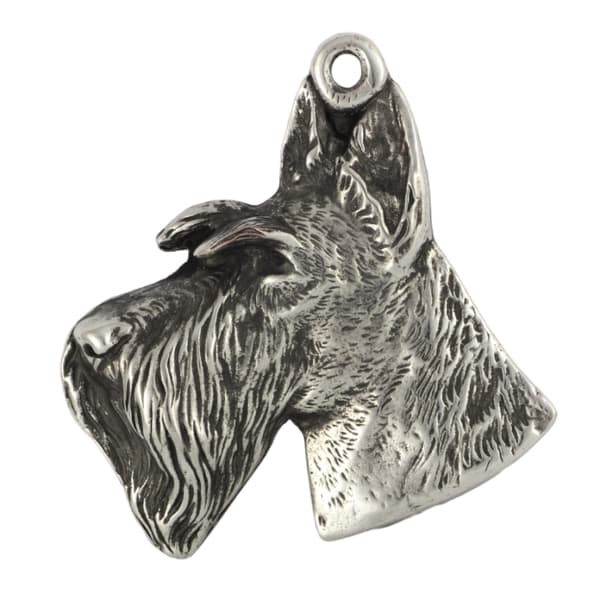 Scottish Terrier, Aberdeen Terrier I - halsband med hund, silverpläterat hänge för en hundfantast, unika Art-Dog-smycken