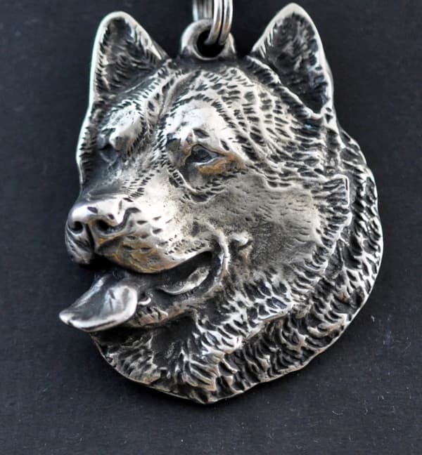 Alaskan Malamute - halsband med hund, silverpläterat hänge för en hundfantast, unika Art-Dog-smycken
