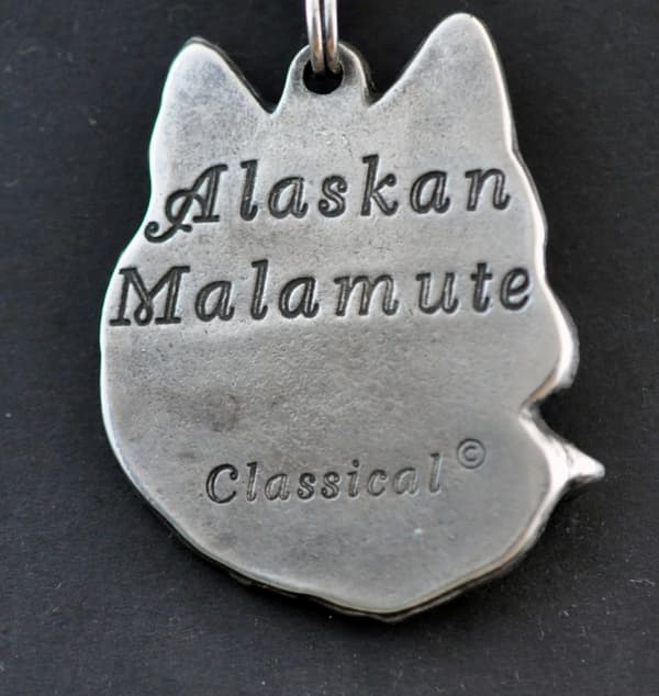 Alaskan Malamute - halsband med hund, silverpläterat hänge för en hundfantast, unika Art-Dog-smycken