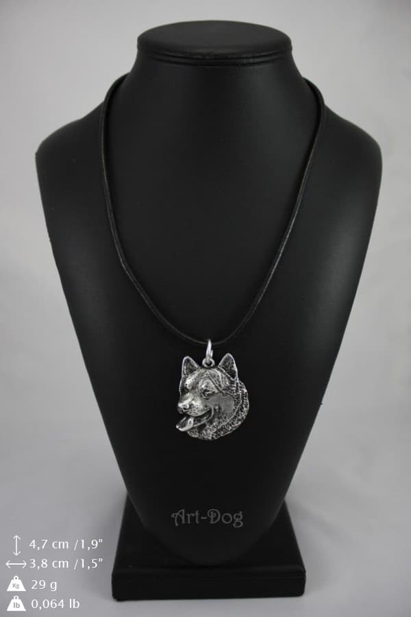Alaskan Malamute - halsband med hund, silverpläterat hänge för en hundfantast, unika Art-Dog-smycken
