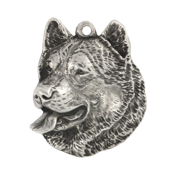 Alaskan Malamute - halsband med hund, silverpläterat hänge för en hundfantast, unika Art-Dog-smycken