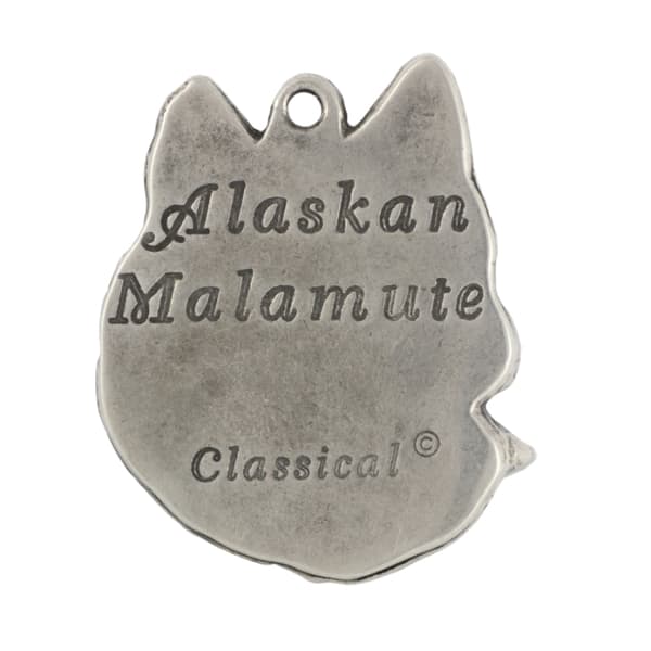 Alaskan Malamute - halsband med hund, silverpläterat hänge för en hundfantast, unika Art-Dog-smycken