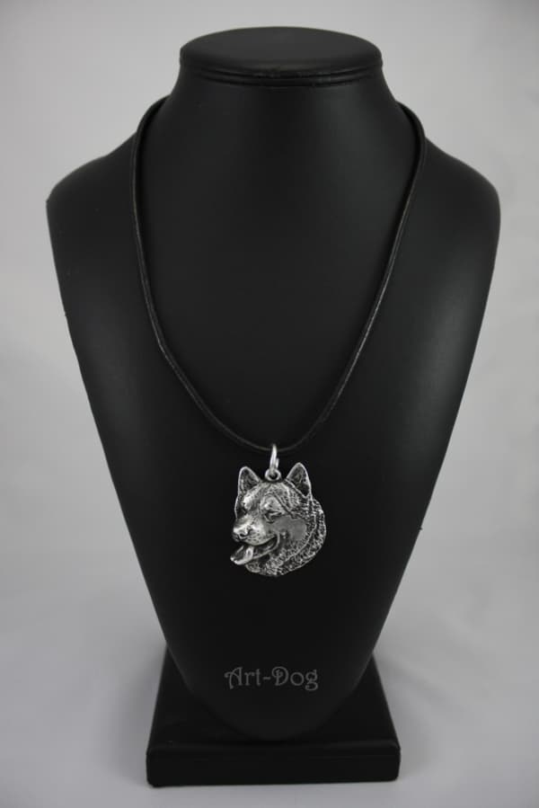 Alaskan Malamute - halsband med hund, silverpläterat hänge för en hundfantast, unika Art-Dog-smycken
