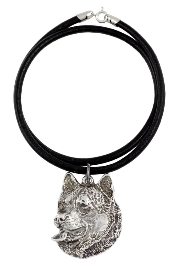 Alaskan Malamute - halsband med hund, silverpläterat hänge för en hundfantast, unika Art-Dog-smycken