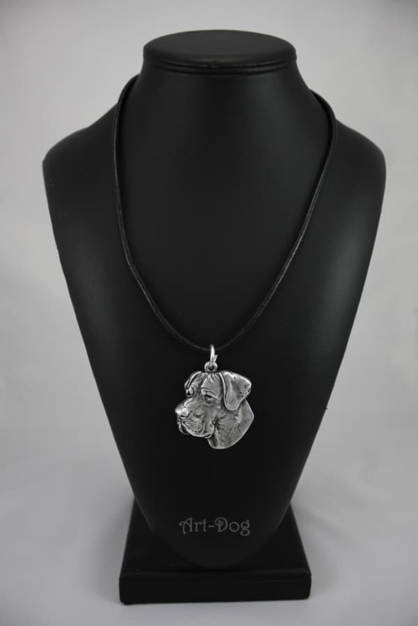 Great Dane II - halsband med hund, silverpläterat hänge för en hundfantast, unika Art-Dog-smycken