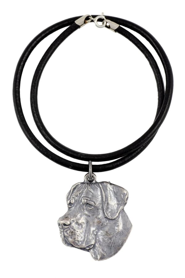 Great Dane II - halsband med hund, silverpläterat hänge för en hundfantast, unika Art-Dog-smycken