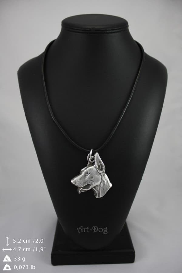 Doberman, Dobermann I - halsband med hund, silverpläterat hänge för en hundfantast, unika Art-Dog-smycken