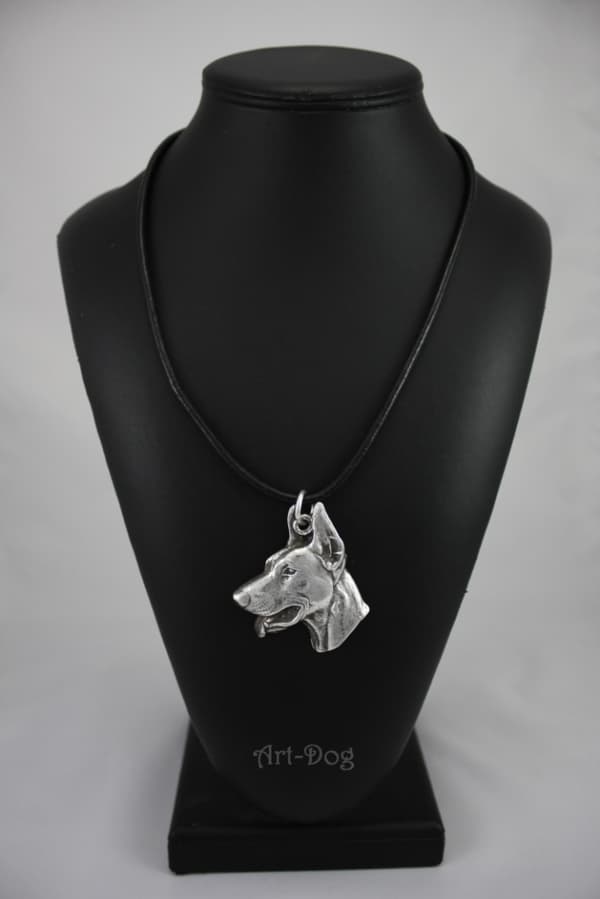 Doberman, Dobermann I - halsband med hund, silverpläterat hänge för en hundfantast, unika Art-Dog-smycken