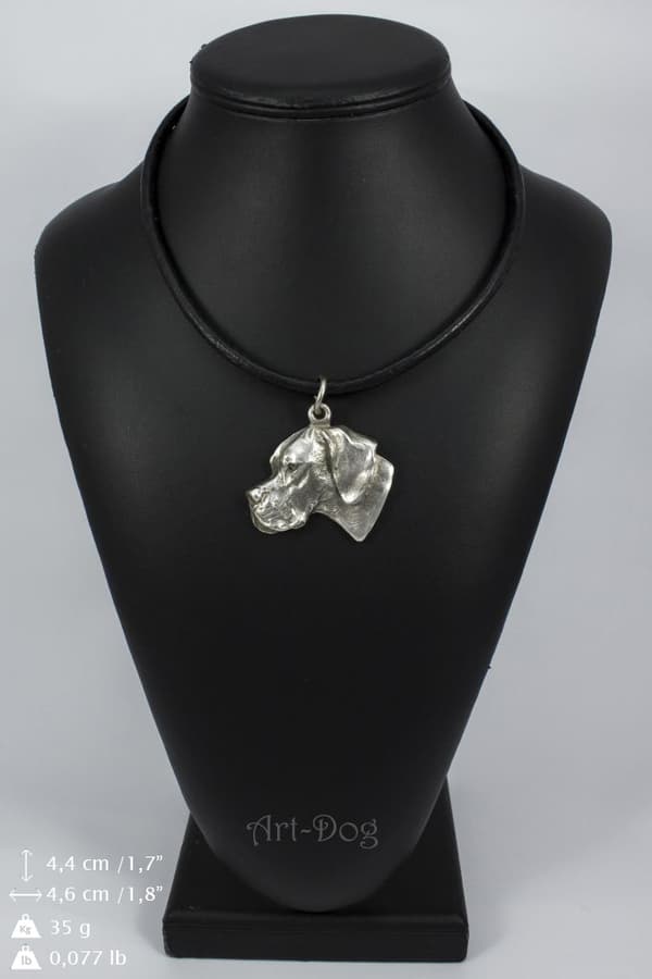 Pointer I - halsband med hund, silverpläterat hänge för en hundfantast, unika Art-Dog-smycken