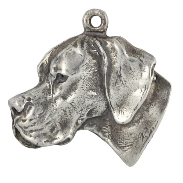 Pointer I - halsband med hund, silverpläterat hänge för en hundfantast, unika Art-Dog-smycken