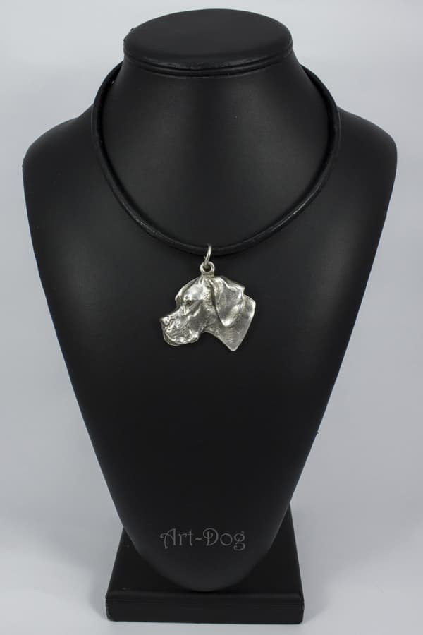 Pointer I - halsband med hund, silverpläterat hänge för en hundfantast, unika Art-Dog-smycken