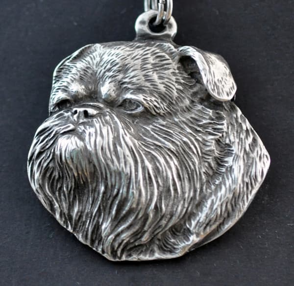 Brussels Griffon, Griffon bruxellois I - halskæde med en hund, forsølvet vedhæng til en hundefan, unikke Art-Dog smykker