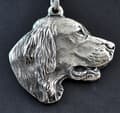 Miniatyrbild 3 av 7: Engelsk setter, Laverack - halsband med en hund, silverpläterat hänge för en hundfantast, unika Art-Dog-smycken