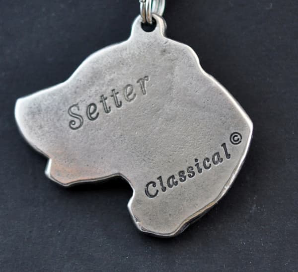 Engelsk setter, Laverack - halsband med en hund, silverpläterat hänge för en hundfantast, unika Art-Dog-smycken
