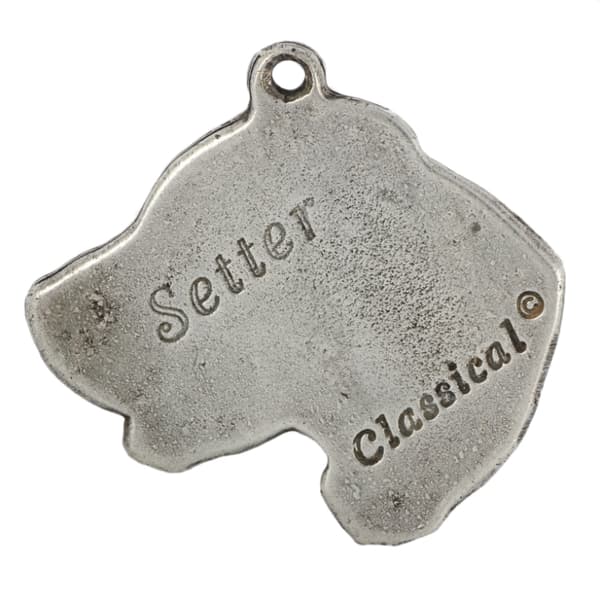 Engelsk setter, Laverack - halsband med en hund, silverpläterat hänge för en hundfantast, unika Art-Dog-smycken