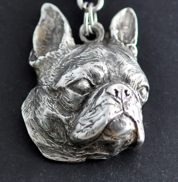 Boston Terrier, Boston Bull Terrier - halsband med hund, silverpläterat hänge för en hundfantast, unika Art-Dog-smycken