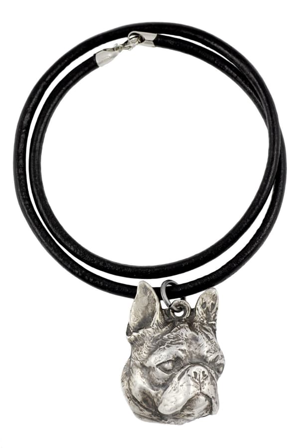 Boston Terrier, Boston Bull Terrier - halsband med hund, silverpläterat hänge för en hundfantast, unika Art-Dog-smycken