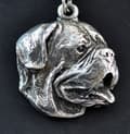 Pikkukuva 3 / 7: Bordeaux Dog, Dogue de Bordeaux, Ranskan mastiffi I - kaulakoru koiralla, hopeoitu riipus koirafanille, ainutlaatuiset Art-Dog korut