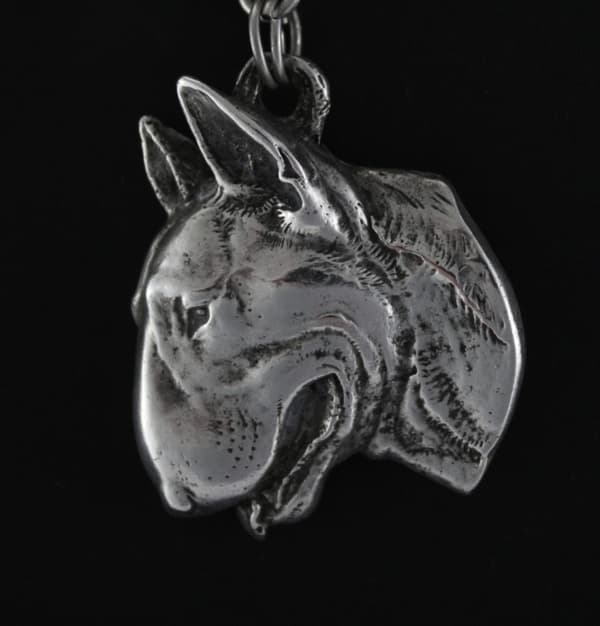 Bull Terrier, Bull Terrier II - halskæde med en hund, sølvbelagt vedhæng til en hundefan, unikke Art-Dog smykker