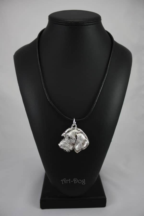 Tax II - halsband med hund, silverpläterat hänge för en hundfantast, unika Art-Dog-smycken