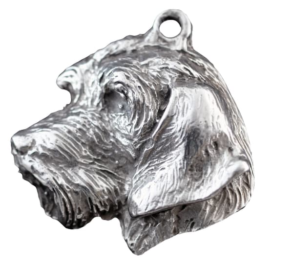 Tax II - halsband med hund, silverpläterat hänge för en hundfantast, unika Art-Dog-smycken