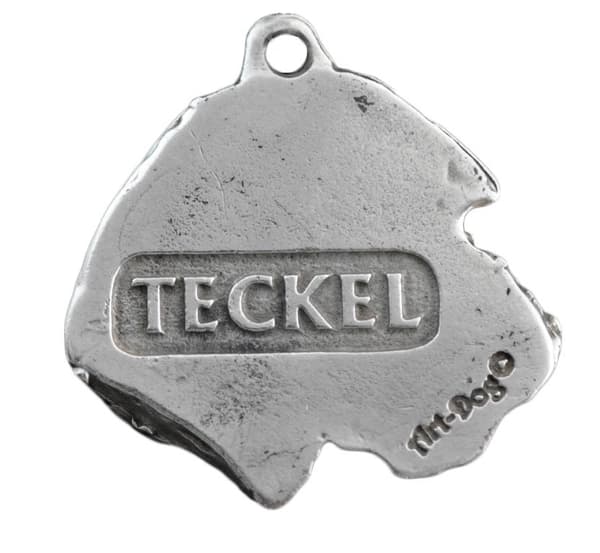 Tax II - halsband med hund, silverpläterat hänge för en hundfantast, unika Art-Dog-smycken
