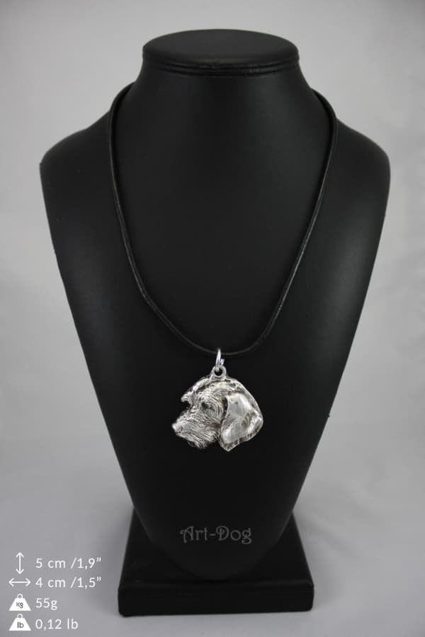 Tax II - halsband med hund, silverpläterat hänge för en hundfantast, unika Art-Dog-smycken