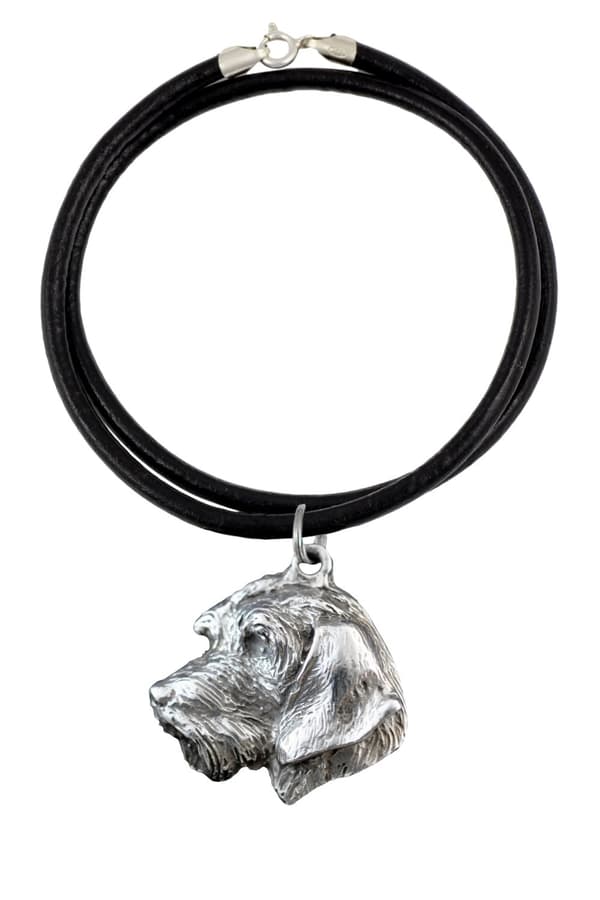 Tax II - halsband med hund, silverpläterat hänge för en hundfantast, unika Art-Dog-smycken