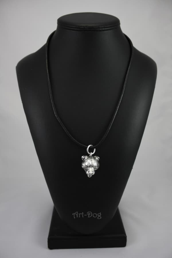 Staffordshire Bull Terrier, Staffik, Staffi - halsband med hund, silverpläterat hänge för en hundfantast, unika Art-Dog-smycken